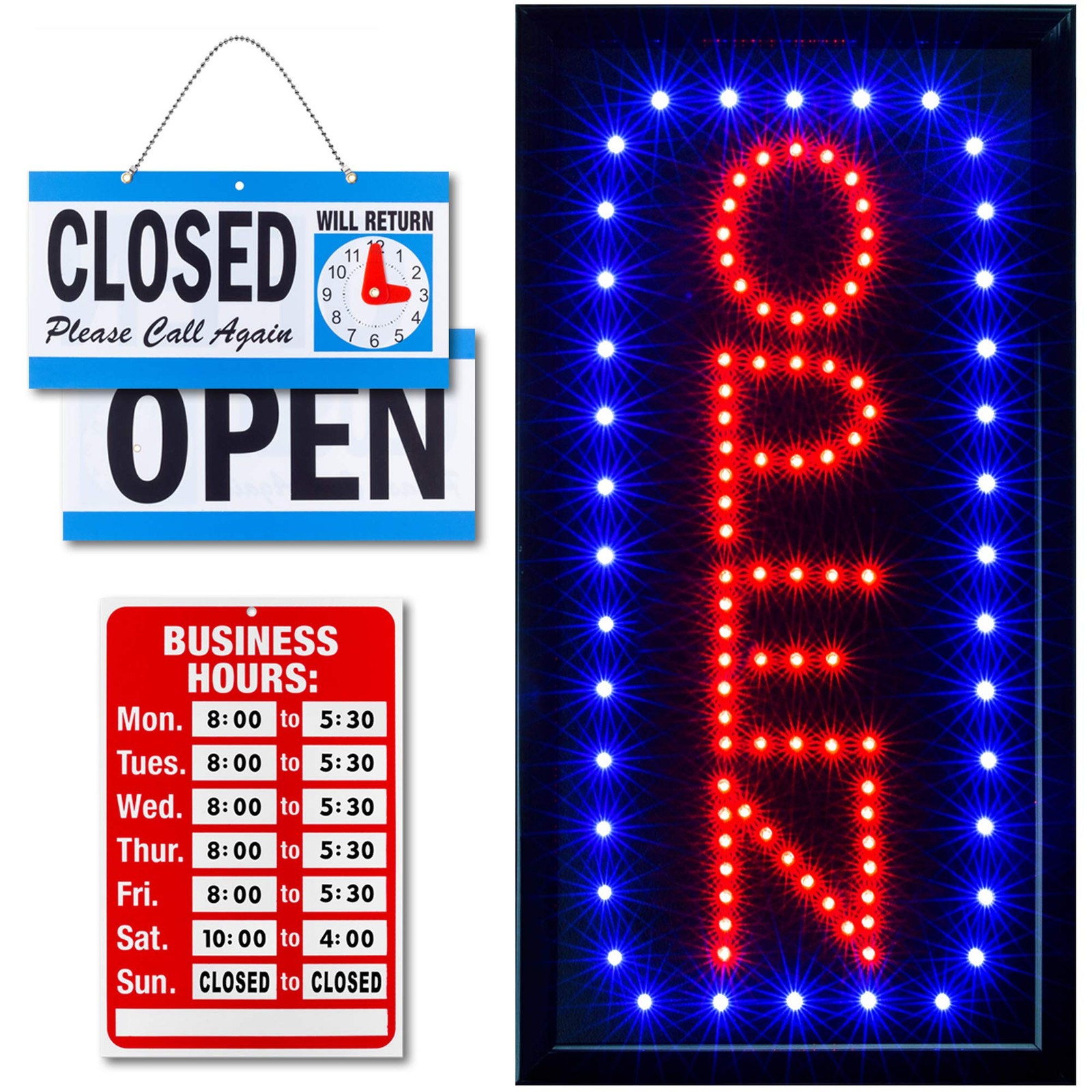 Ultima LED Neon Open Sign for Business: Vertical 17″ x 10″, Model 5