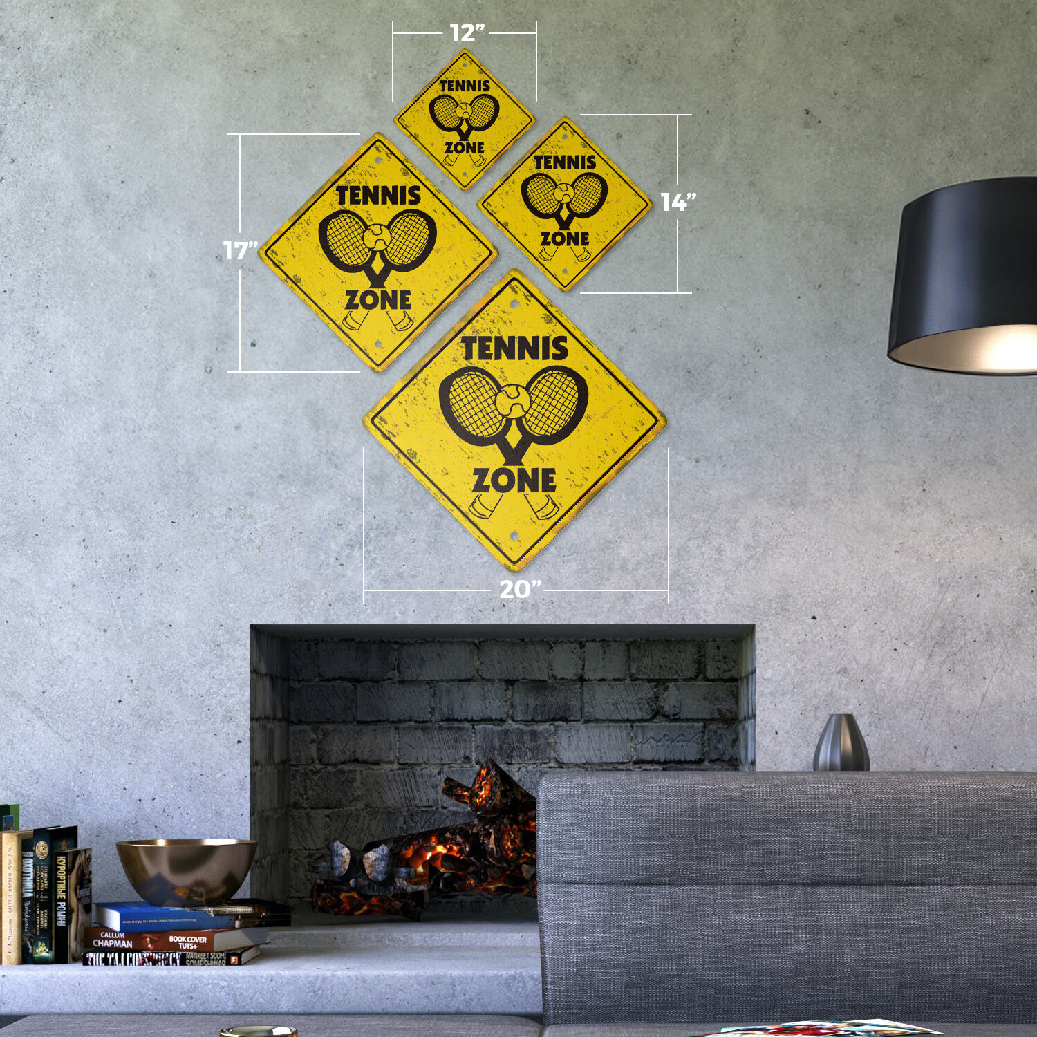 Tennis Vintage Crossing Sign Xing Plastic Rustic player balls funny gag play gam