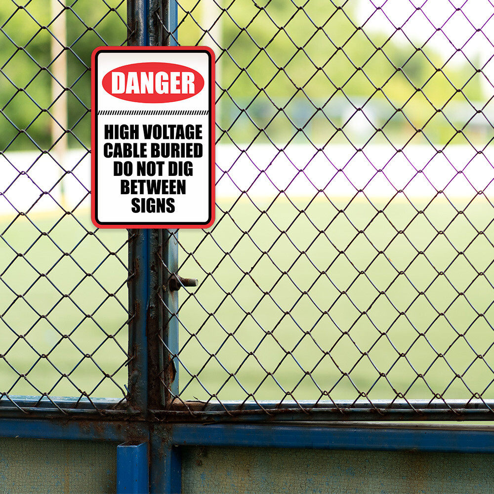 Portrait Round Plus Danger High Voltage Cable Buried Do Not Dig Between Sign
