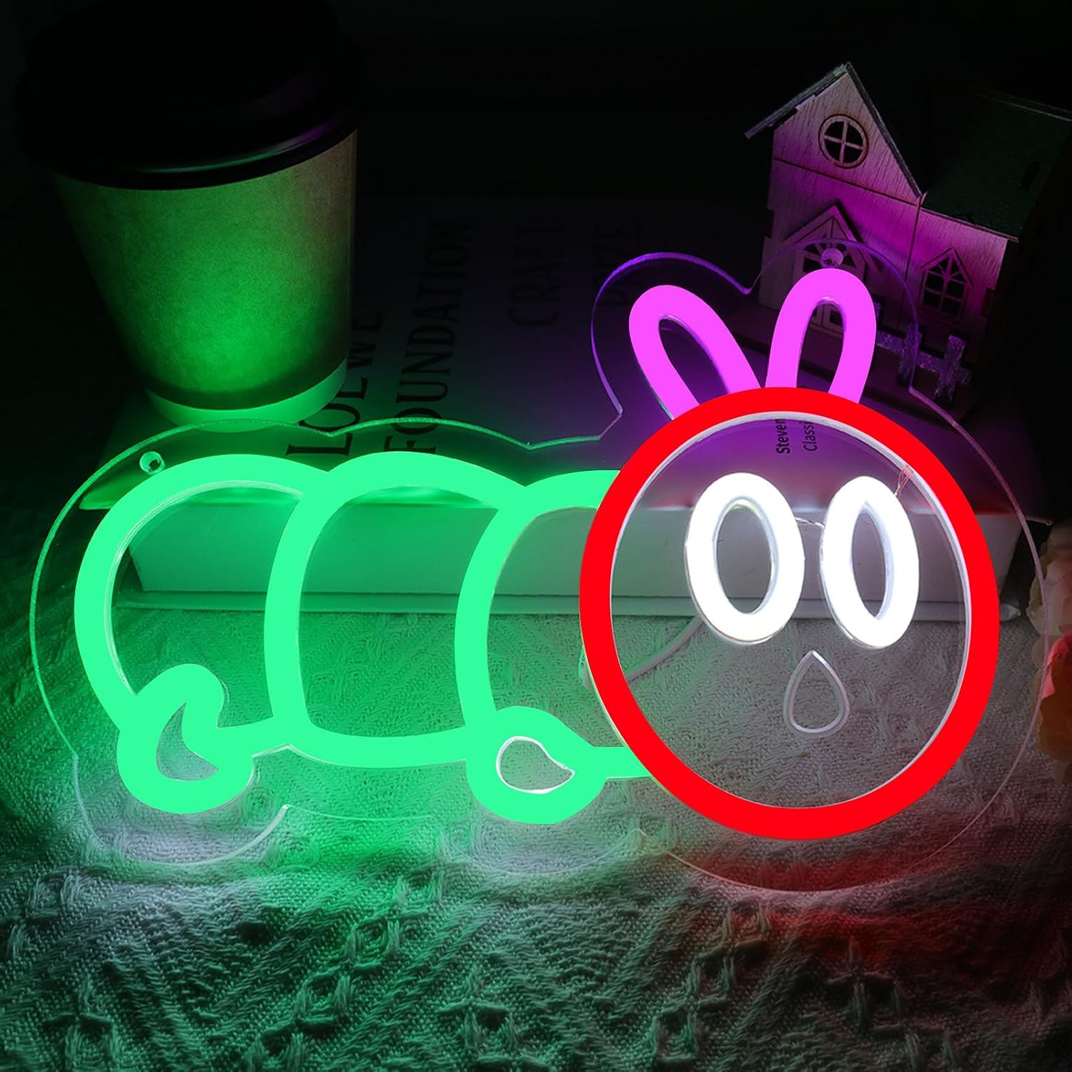 Colorful Arcade Geometry Cube Neon Sign | Smart Dimmer USB Powered No Strobing C