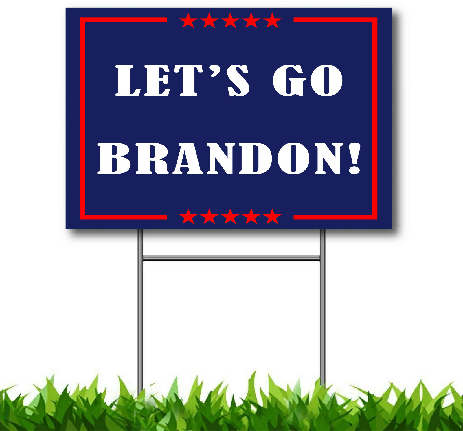 LET’S GO BRANDON YARD SIGN FJB WITH FREE STAKES MADE IN USA FAST SHIPPING