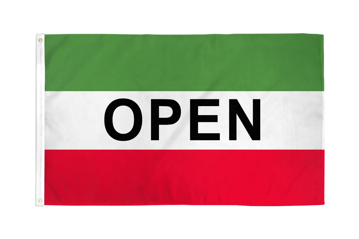 Red White Green Open Flag 3x5ft Business Flag Advertising Sign
