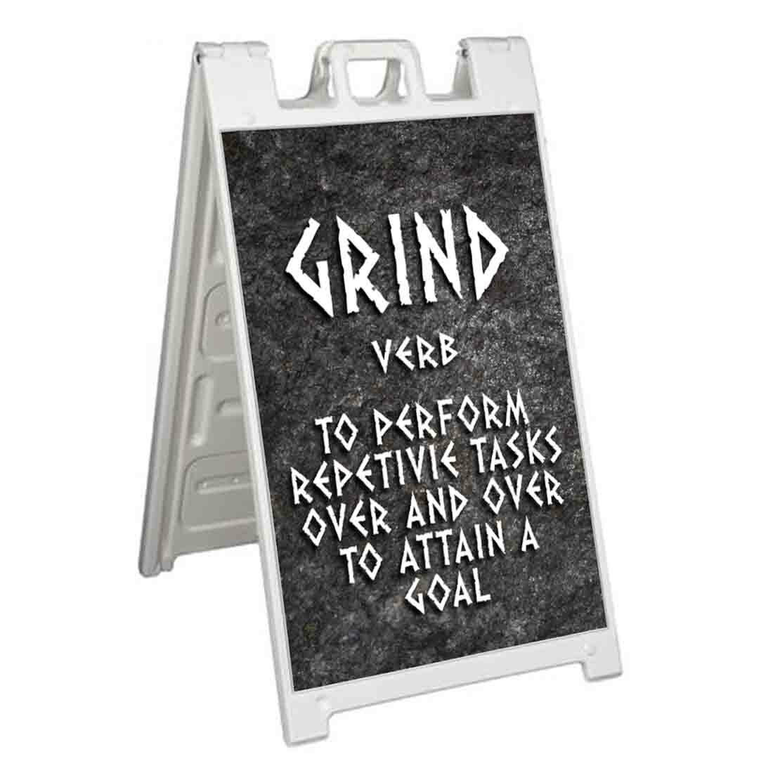 GRIND DEFINITION Signicade 24×36 Aframe Sidewalk Sign Banner Decal MOTIVATION