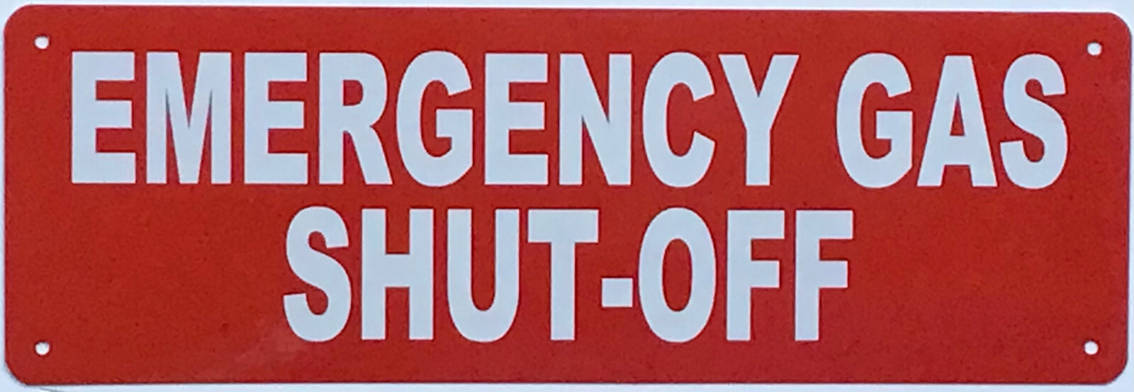 Emergency Gas Shut Off SIGN (4×12,RED,Aluminum)
