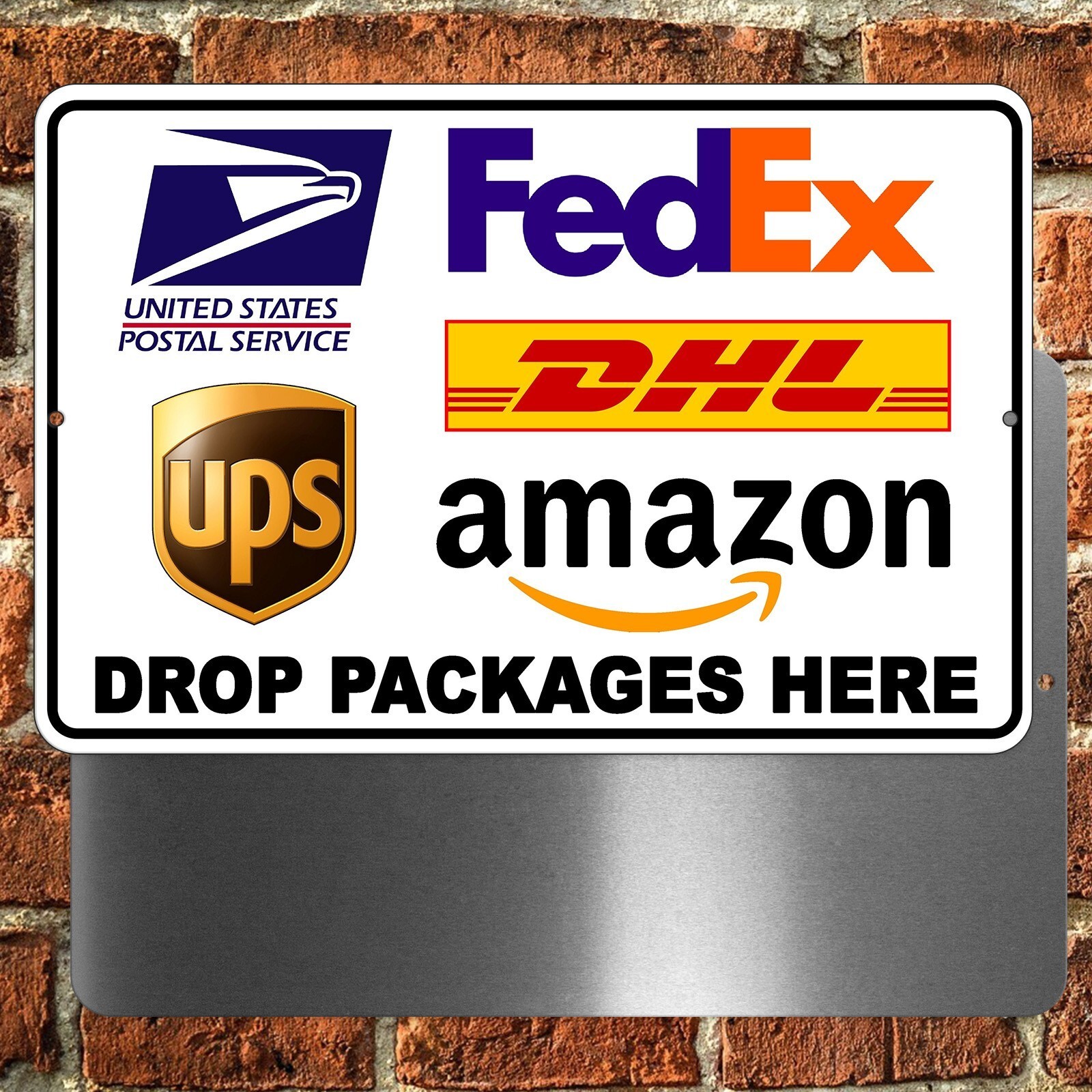 Delivery Instructions Drop Package Here Sign METAL MS022