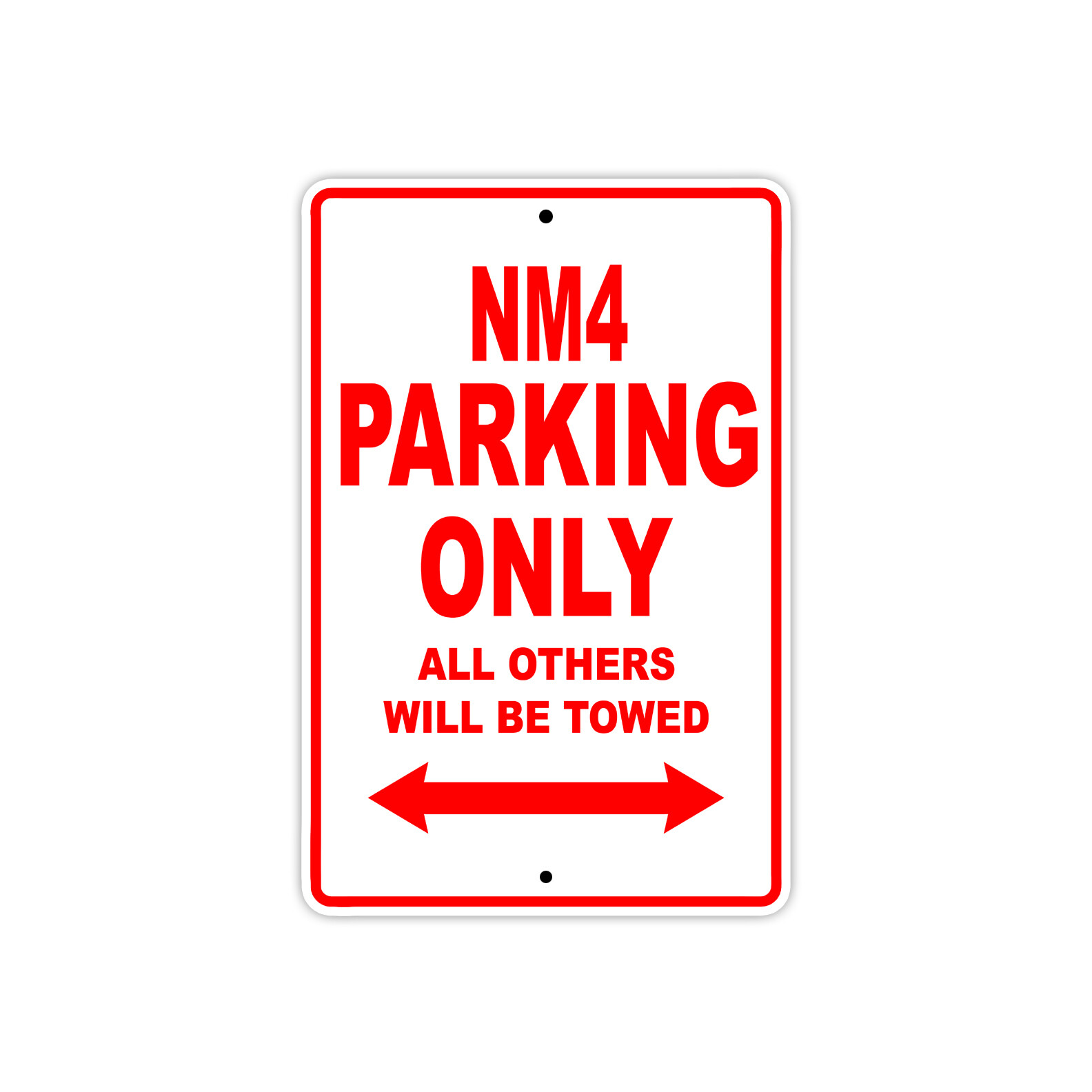 NM4 Parking Only Towed Motorcycle Bike Decor Notice Novelty Aluminum Metal Sign