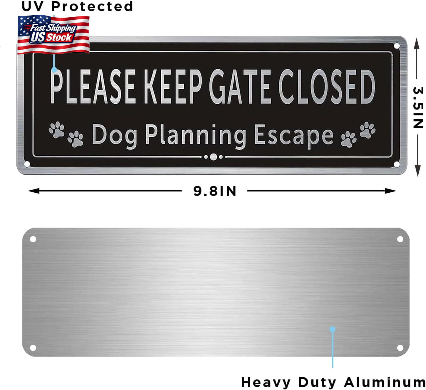 2 Pack Please Keep Gate Closed Sign – Please Close the Gate Metal Sign, Dog Plan