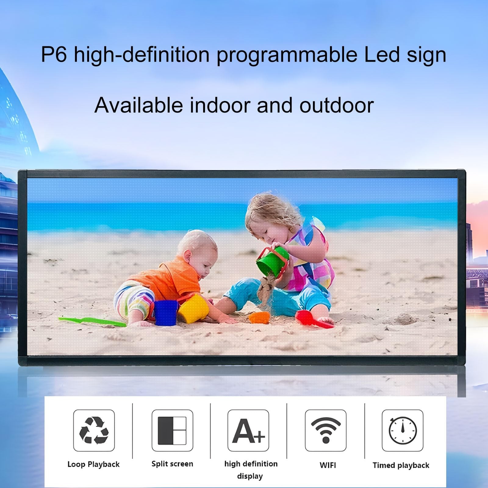 P6 Programmable Scrolling Led Sign Custom Digital Signage Displays Outdoor For
