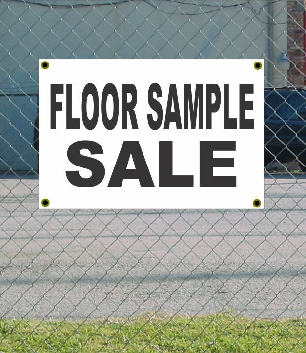2×3 FLOOR SAMPLE SALE Black & White Banner Sign NEW Discount Size & Price