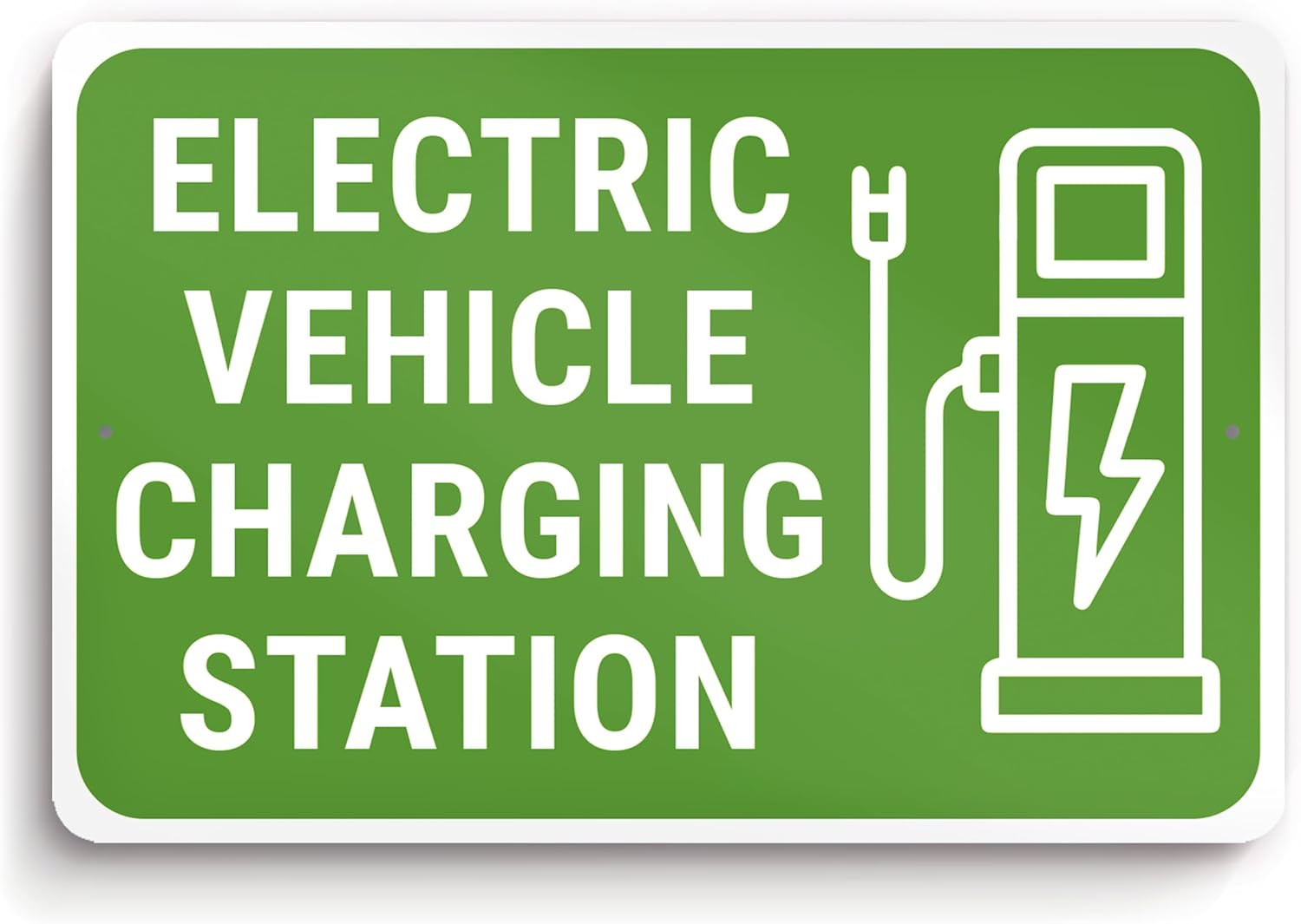 Electric Car Charging Station Sign – 8X12 Aluminum Ev Charging Sign for Garage