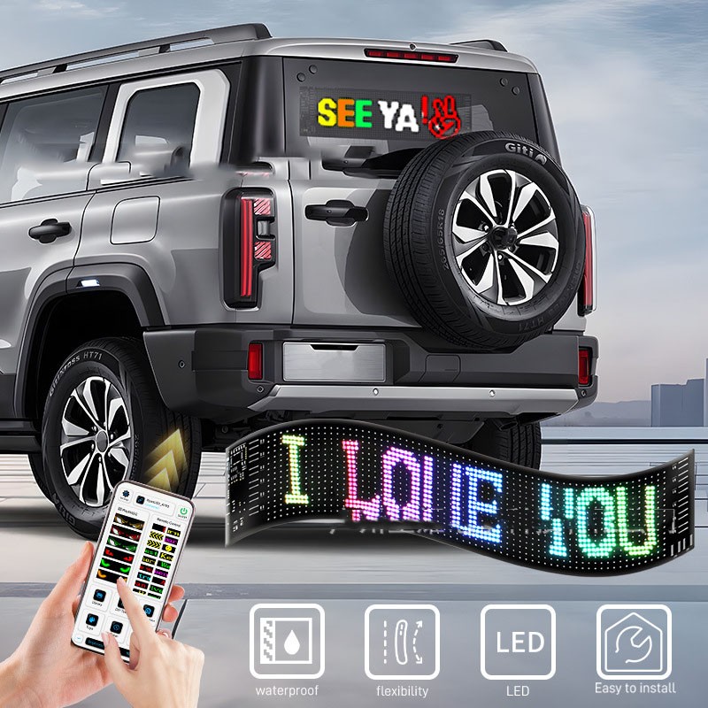 Car Windshield LED Sign 16*192Pixel App Control Programmable Flexible Led Screen
