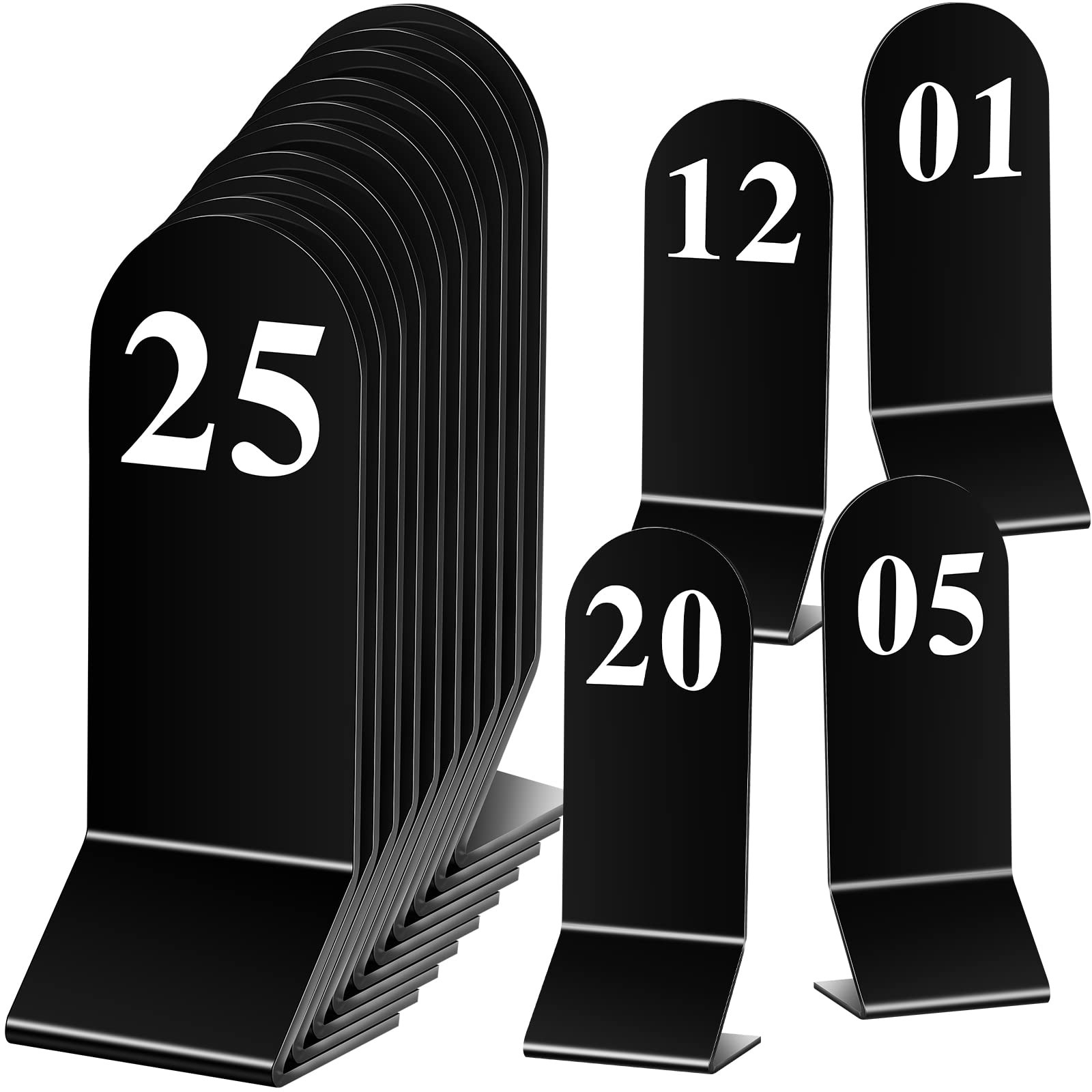 25 Pieces Table Numbers 1-25 Acrylic Tent Acrylic Double Sided Number Cards B…