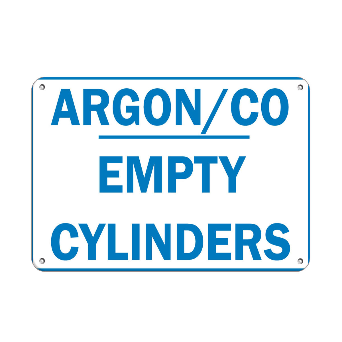 Horizontal Metal Sign Multiple Sizes Argon Co Empty Cylinders Hazard Flammable
