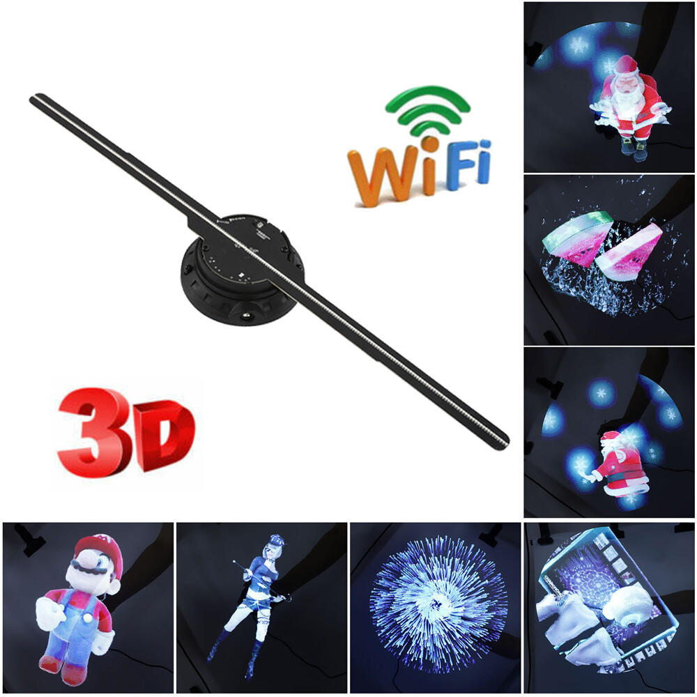 42cm WiFi 3D Holographic Projector LED Fan Hologram Advertising + Remote Control