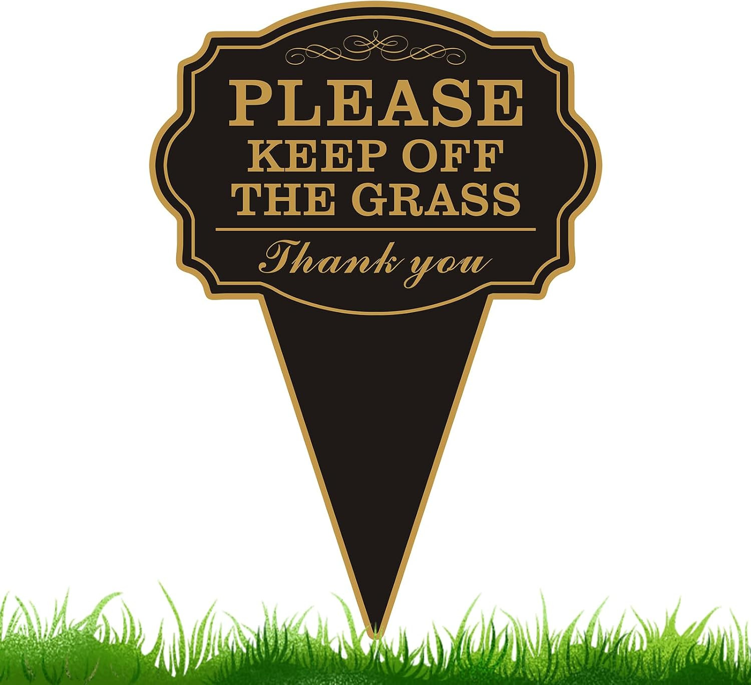 Double Sided Yard Sign, Stay off Grass with Stake, 10″X14″ Please Keep off the G