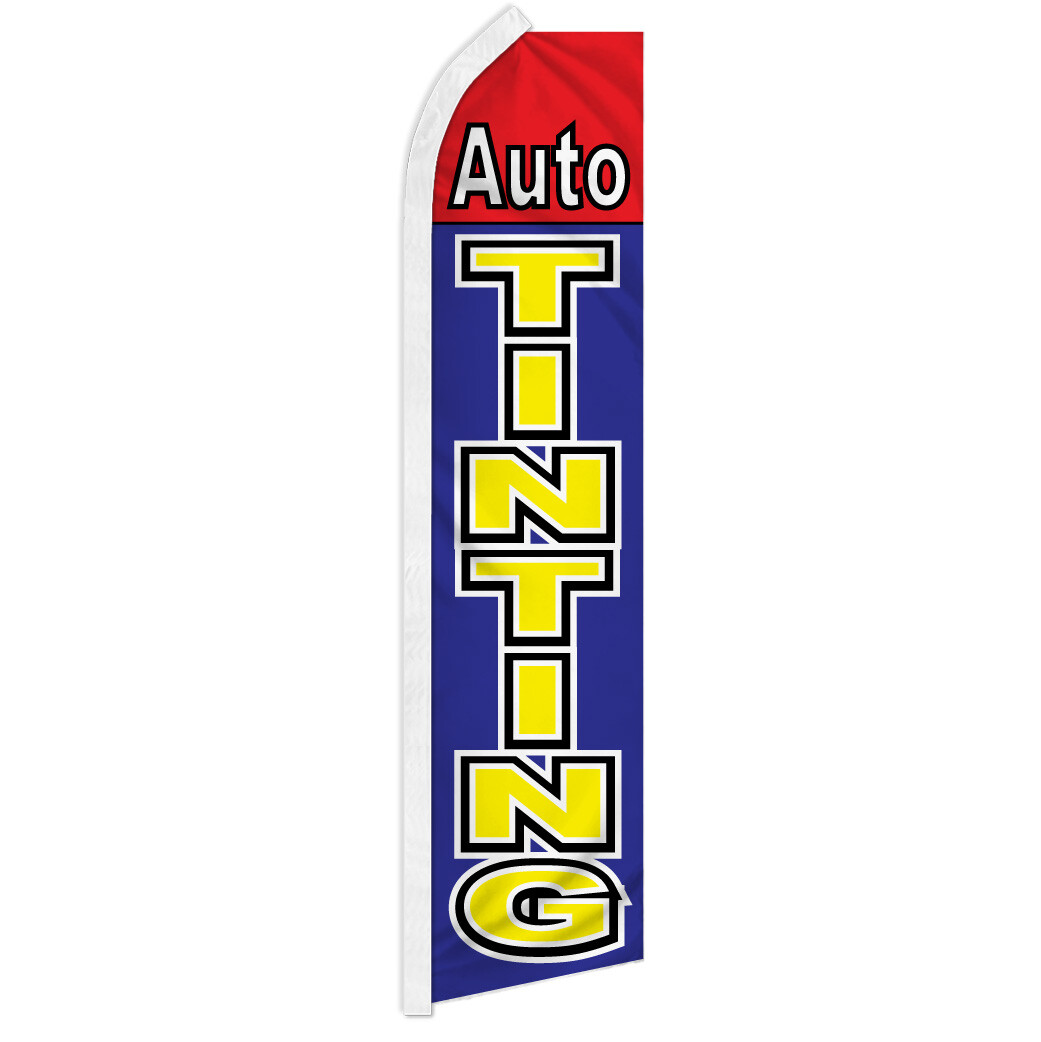 Auto Tinting Advertising Swooper Feather Flag Window Tinting BL/RD