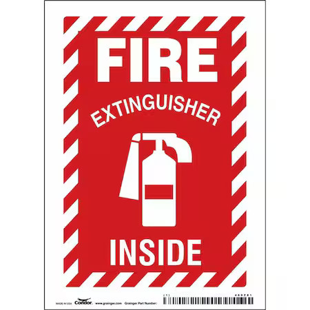 Condor 469Z81 Safety Sign, 5″ W, 7″ H, 0.004″ Thickness