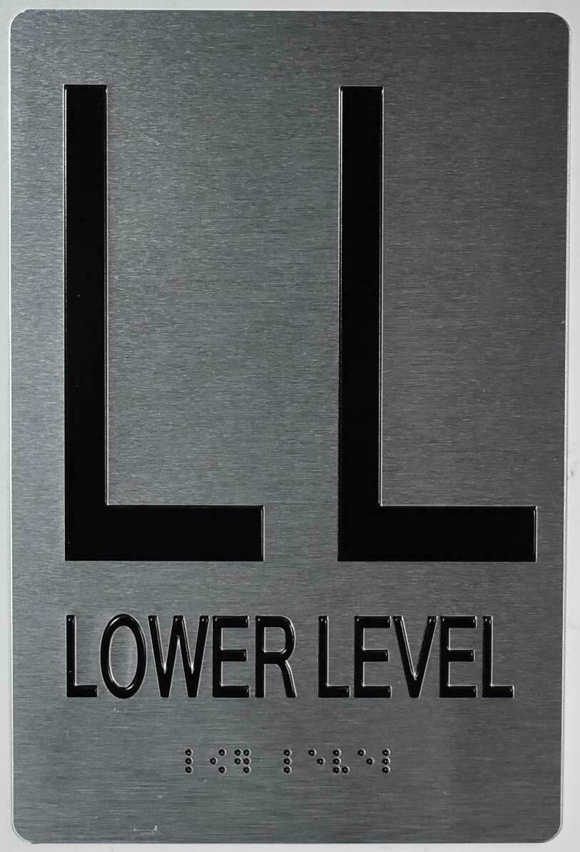 Lower Level Floor Number Sign-Tactile Touch Braille Sign..6X9)…–REF24-1027