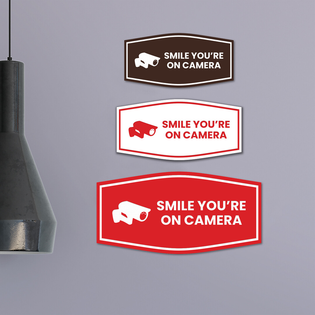 Fancy Smile You’re On Camera Wall or Door Sign