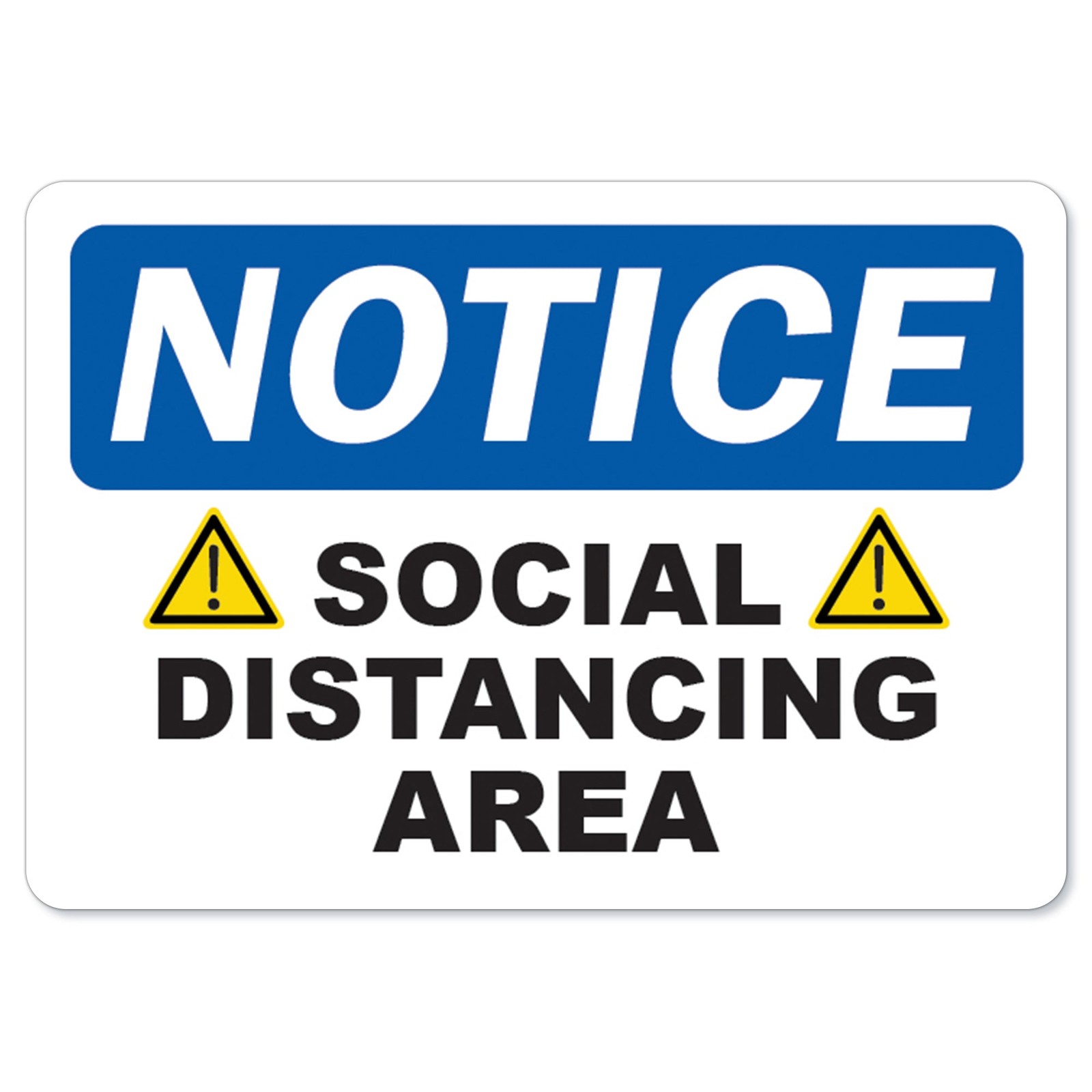Caution Social Distancing Area OSHA Notice Sign Metal Plastic Decal