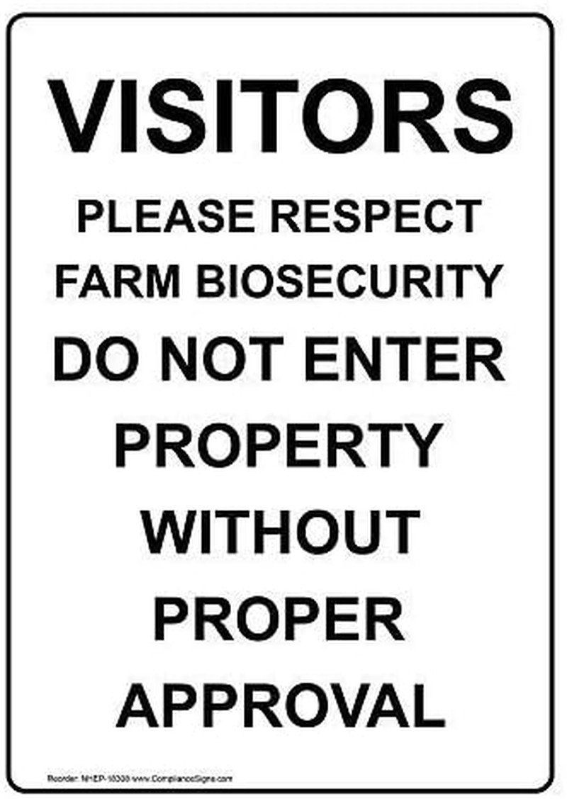 New Metal Sign Aluminum Sign Visitors Please Respect Farm Biosecurity for Outdoo