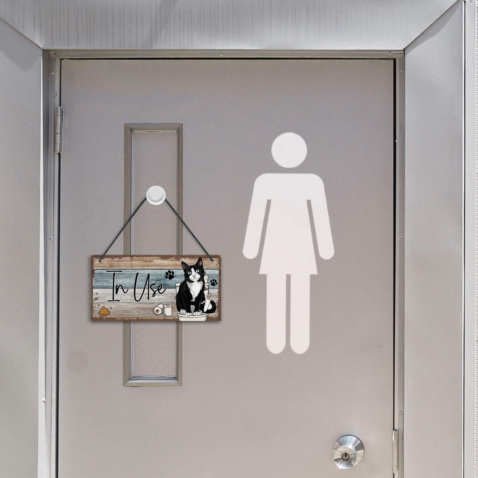 Restroom Door Sign, In Use Available Bathroom Door Double Sided, Vacant Occup…
