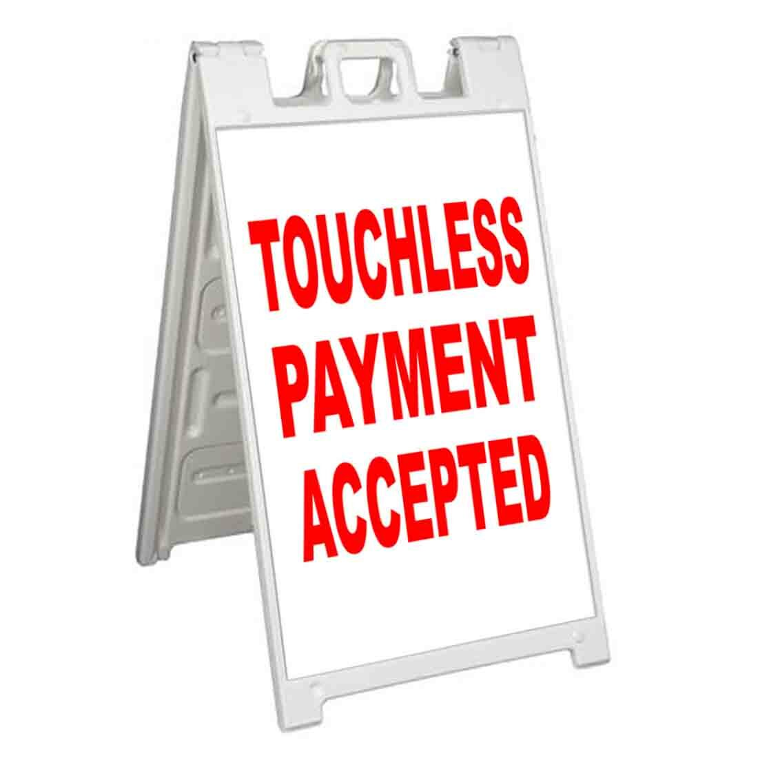 TOUCHLESS PAYMENT ACCEPTED Signicade 24×36 Aframe Sidewalk Sign Banner Decal