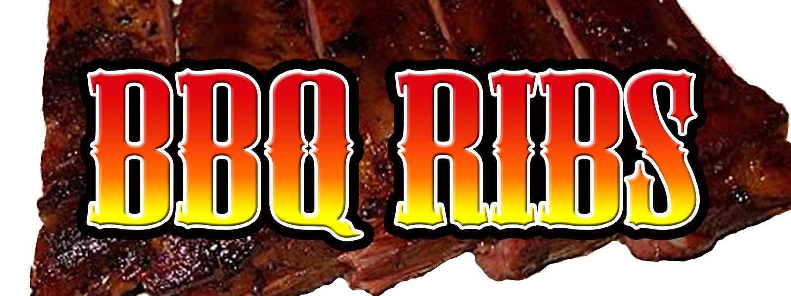 BBQ RIBS Concession Decal barbeque restaurant cart trailer stand sticker