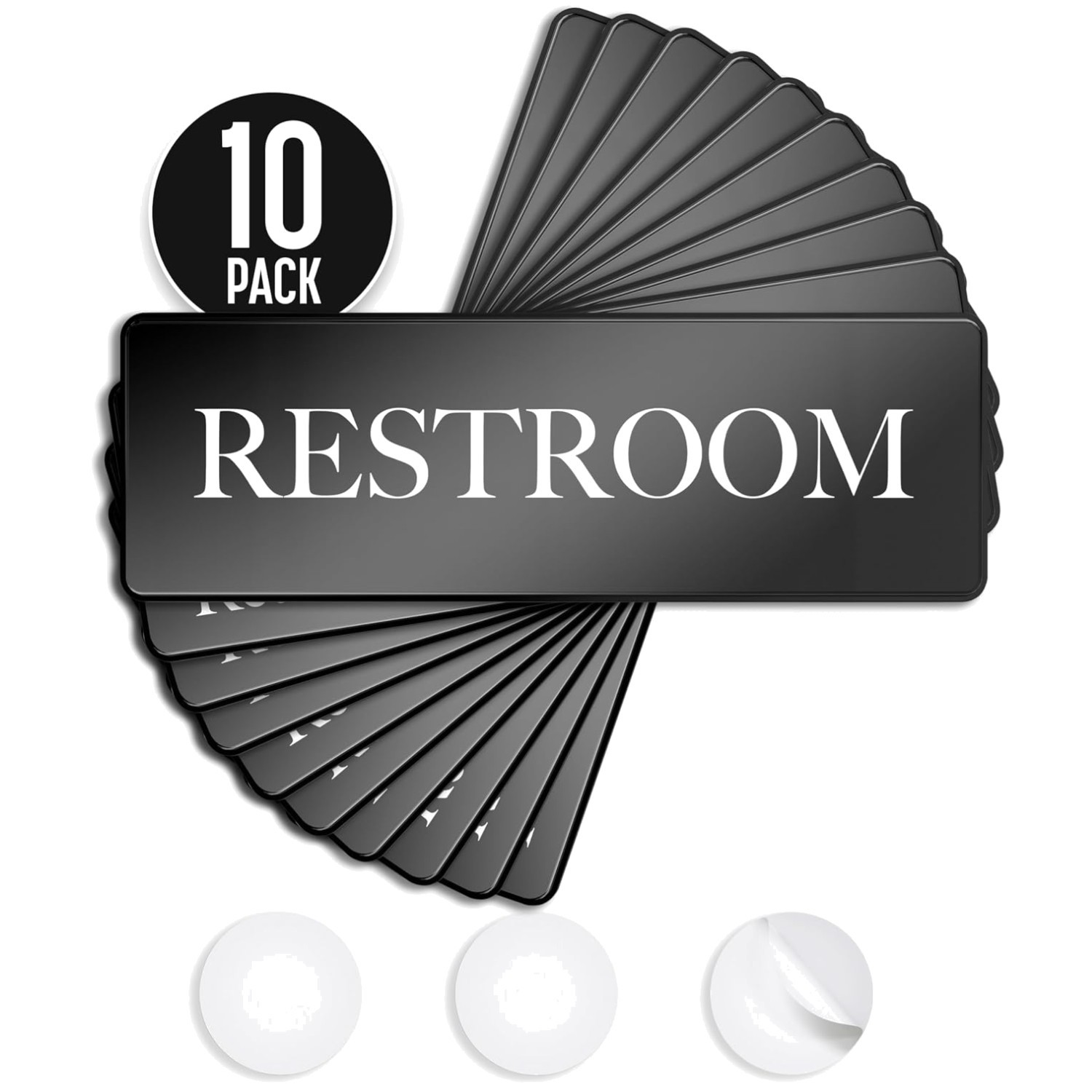 Professional Restroom Sign 10-Pack