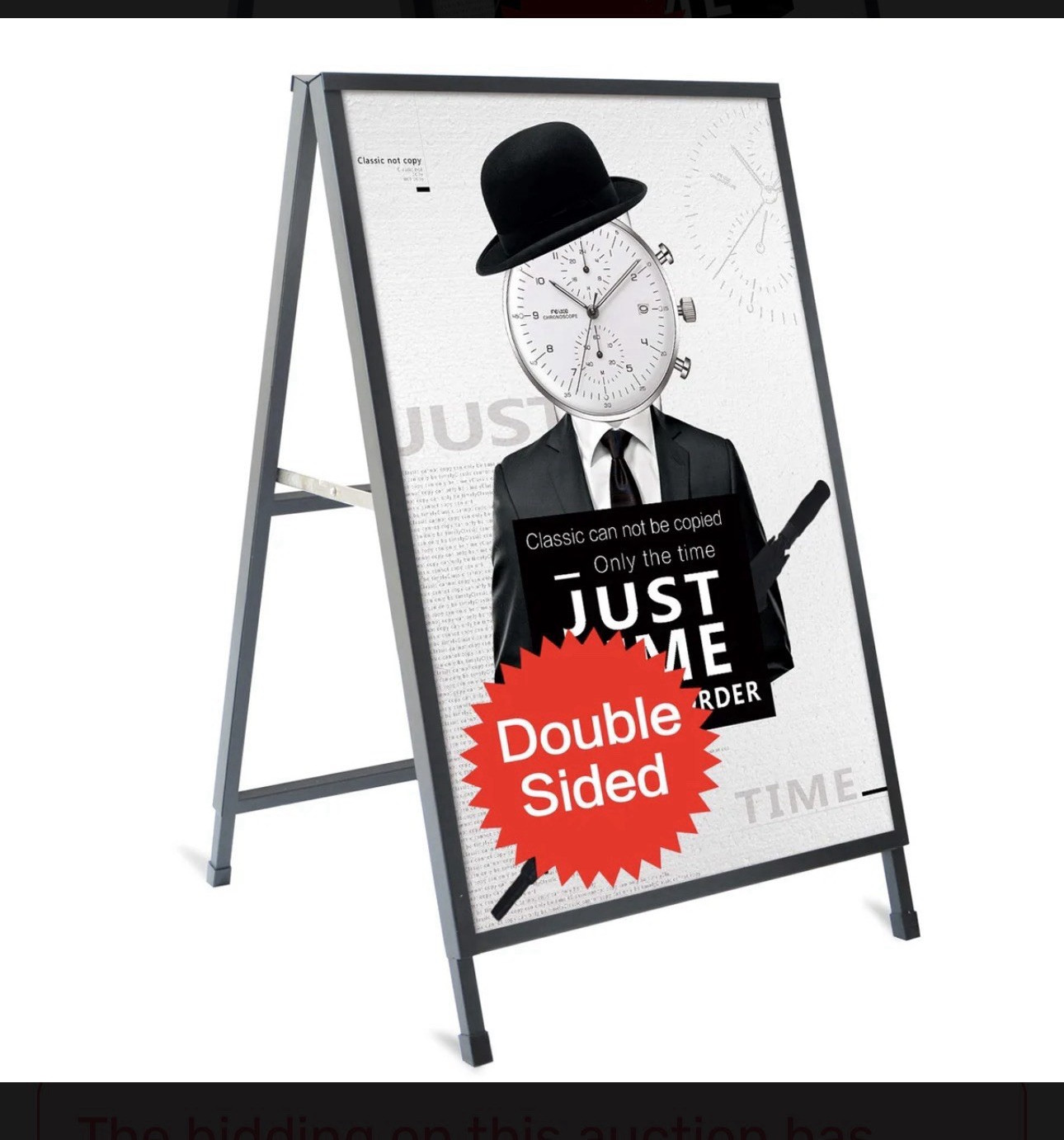 t-sign 24×36 Double-Sided Sidewalk A-Frame Sign, Black Metal Floor Standing