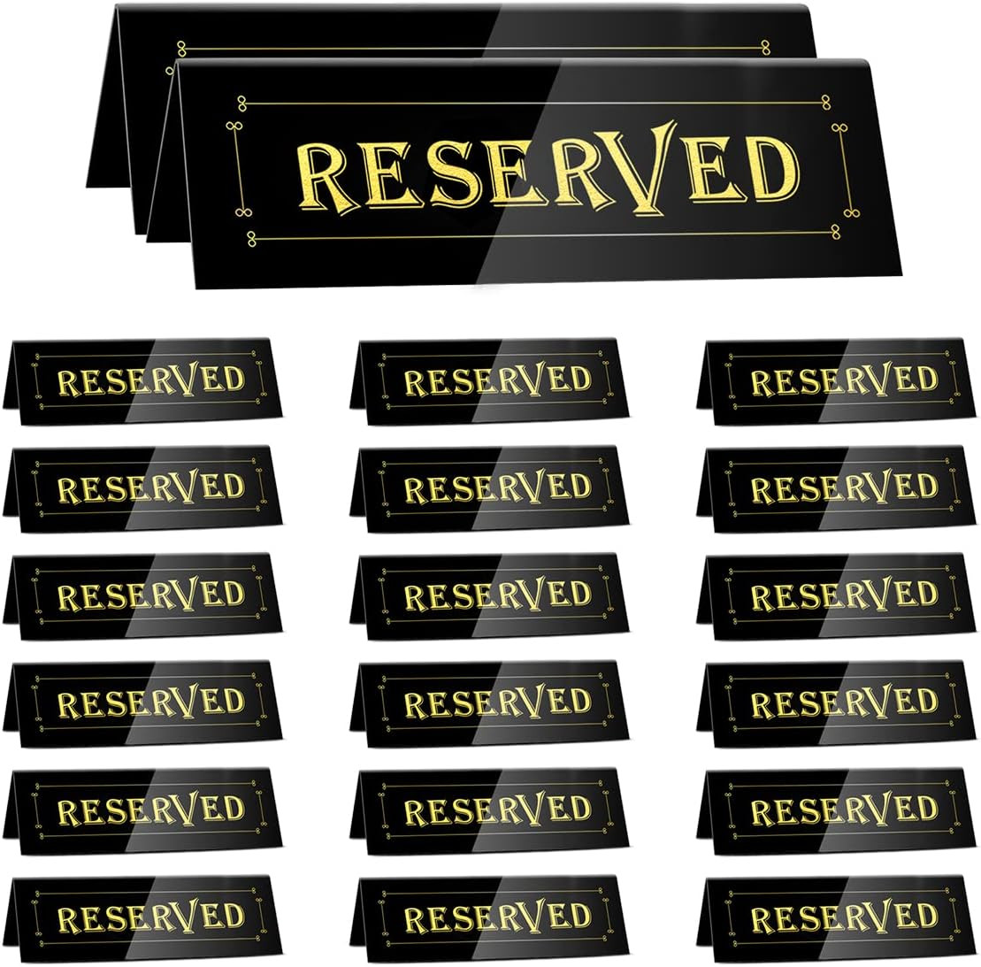 20PCS Acrylic Reserved Table Tent Signs, Reservation Seat Signs for Wedding, Res