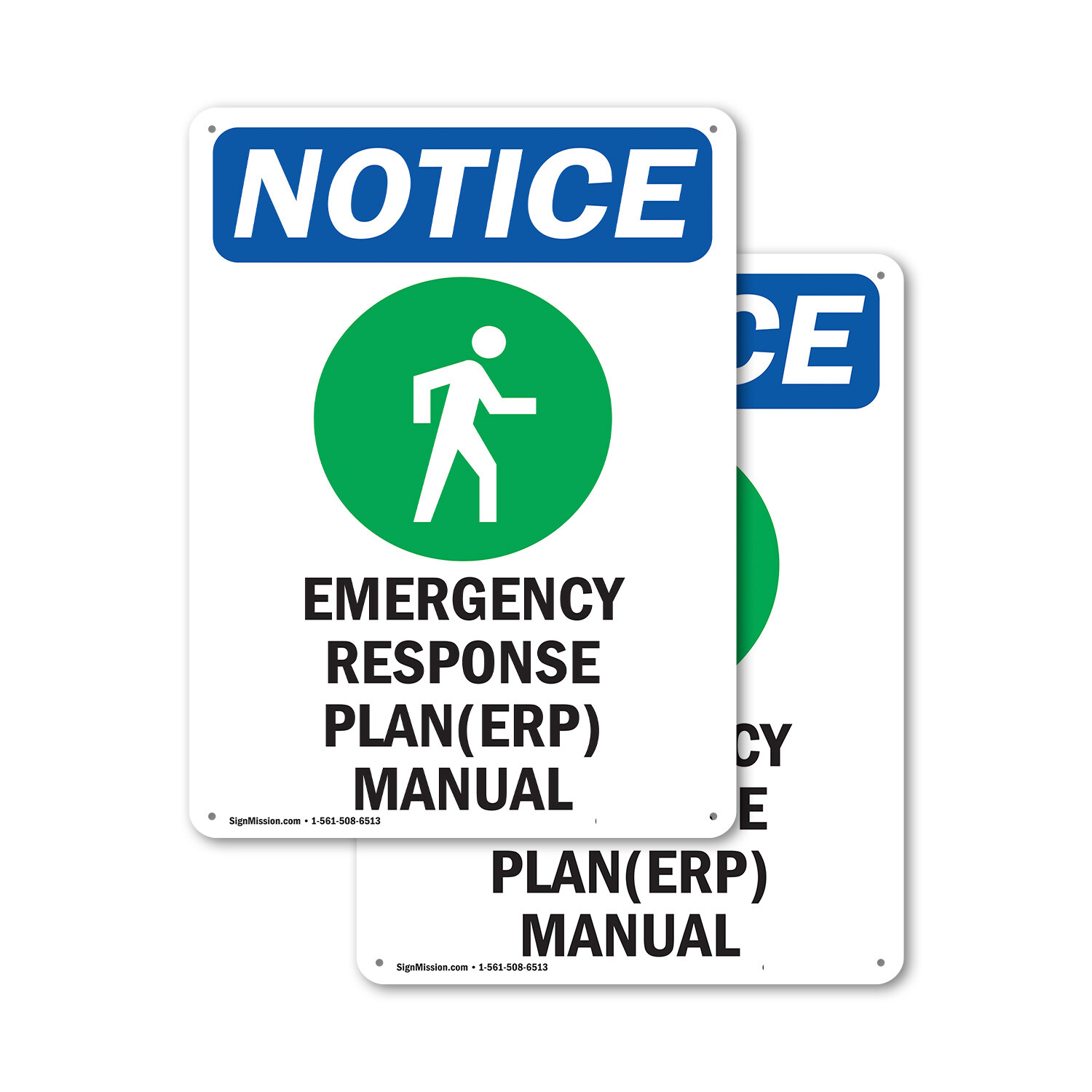 (2 Pack) Emergency Response OSHA Notice Sign Decal Metal Plastic
