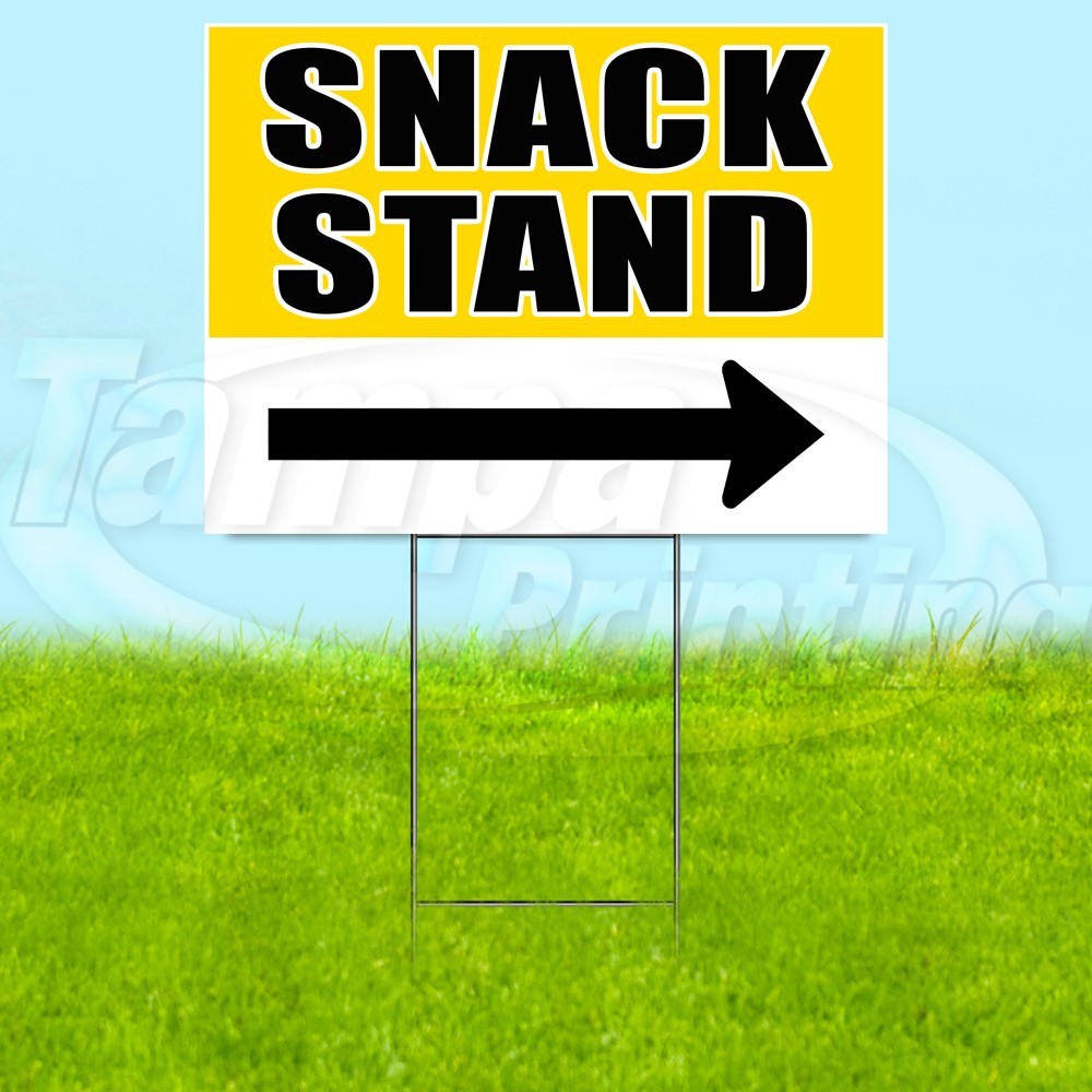 SNACK STAND 18×24 Yard Sign Food Plastic Corrugated WITH STAKE USA YS07817