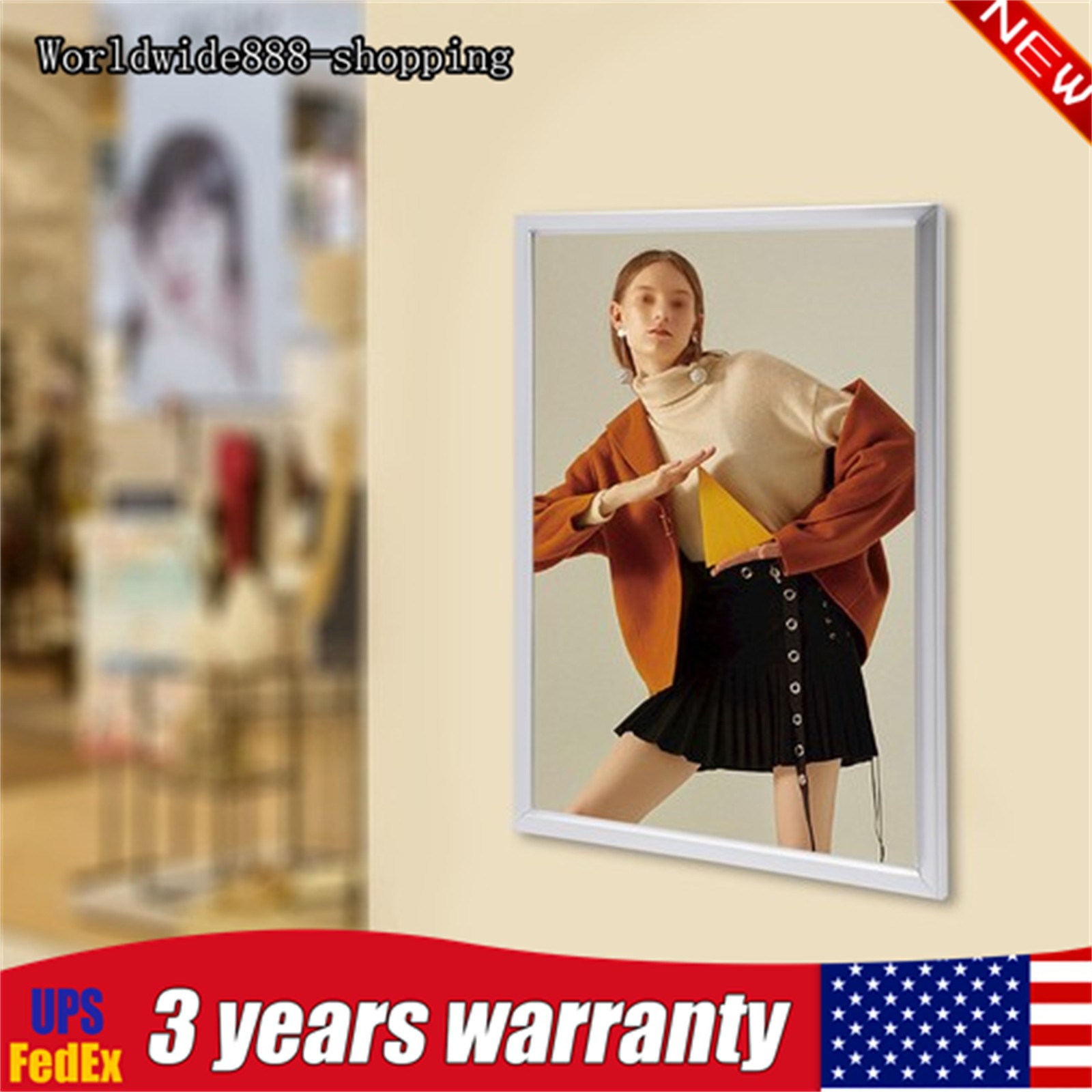 24″x18″ LED Light Box Backlit Movie Poster Art Picture Frame Advertising Display