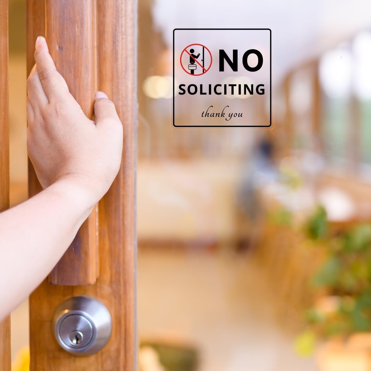 dealzEpic – Clear Transparent No Soliciting Sign Decal – Durable PVC Material…
