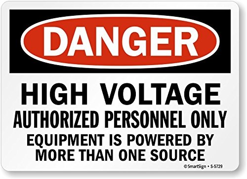 Danger High Voltage Authorized Personnel Only Plastic Sign Mount 7×10 Inch