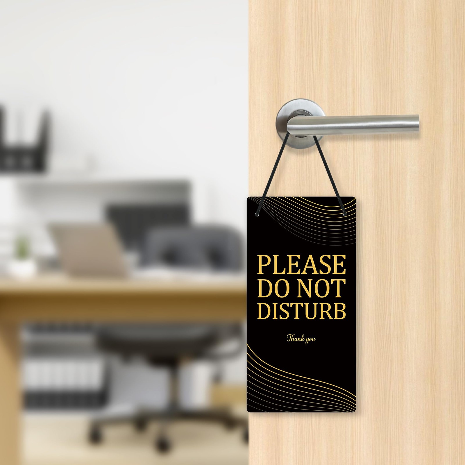 Please Do Not Disturb Door Sign PVC 10×5 Inches Double Sided Hanger Plaque