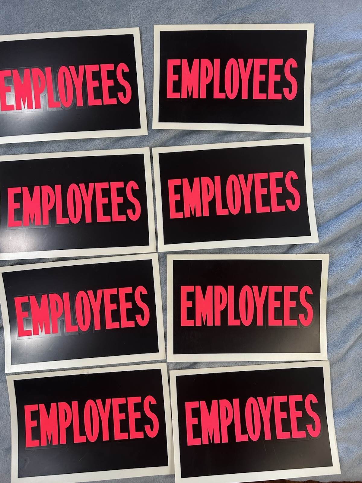 Lot Of 8 Black, Red & White Flexible Plastic “EXIT” Sign 8X12 Inch