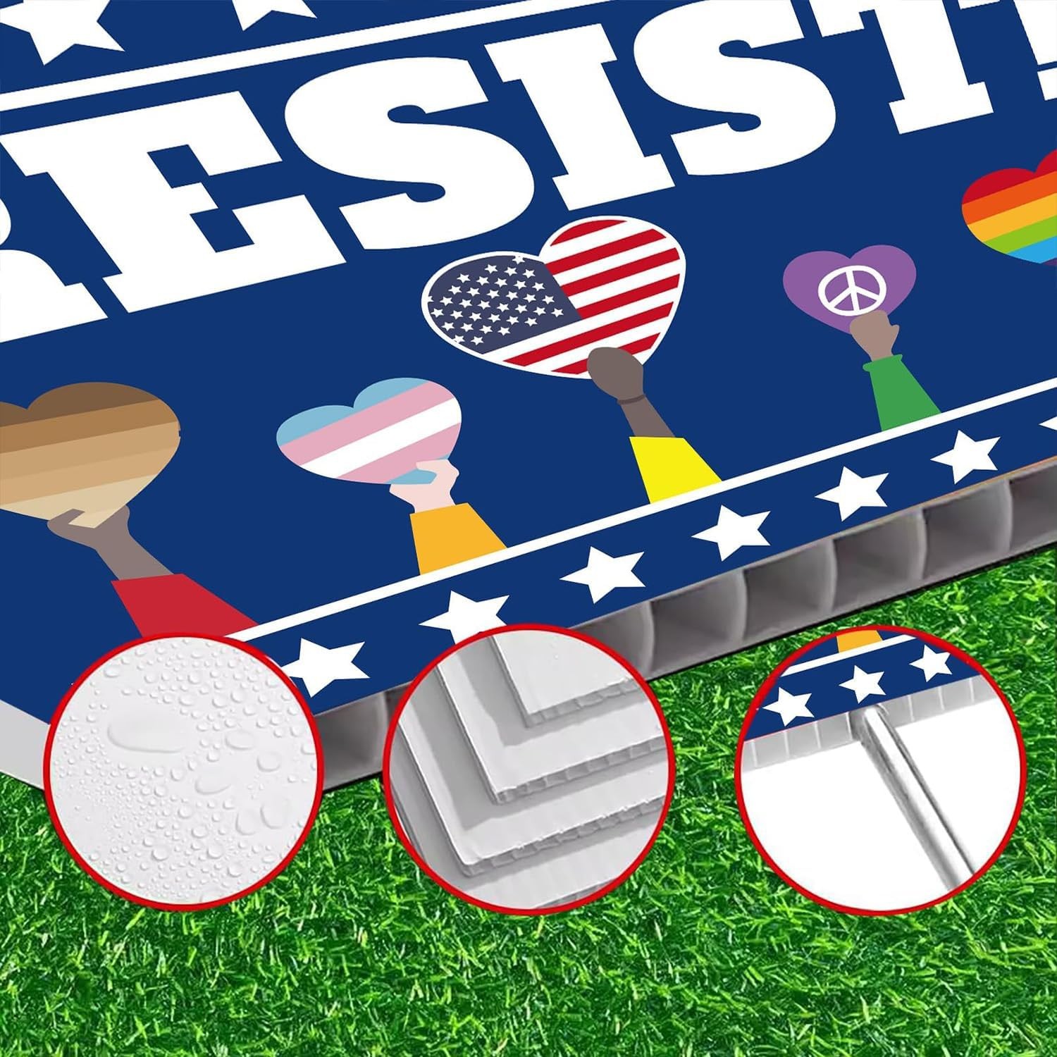 Resist! Sign Political Protest Yard Sign Save Democracy Yard Signs Double Sided