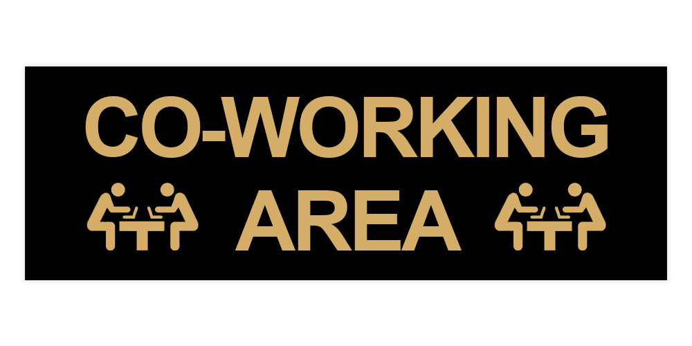 Basic Co-Working Area Wall or Door Sign