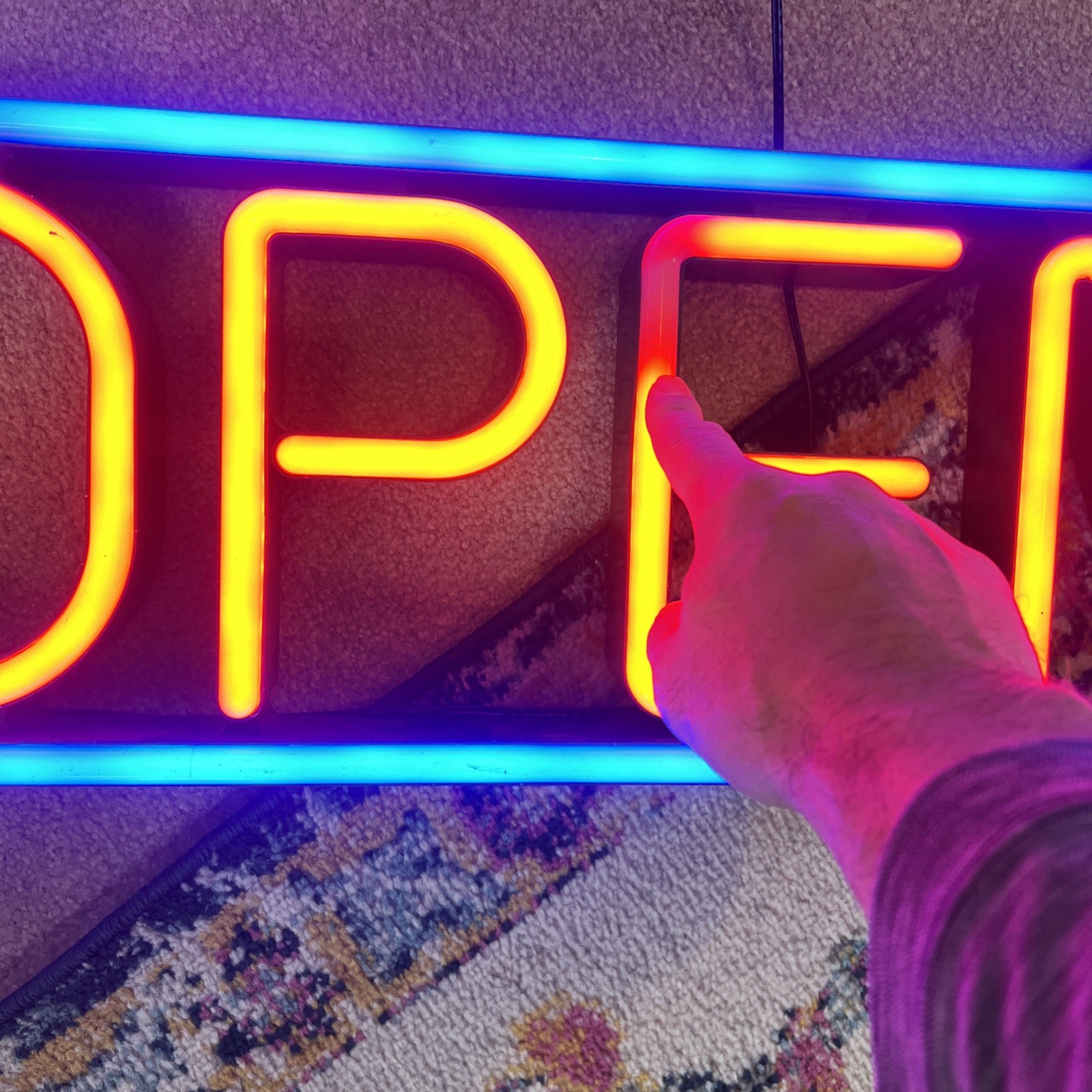 MyStiGlo LED Light Open Sign Illuminated Store Sign 24.5″x 9” Excellent!
