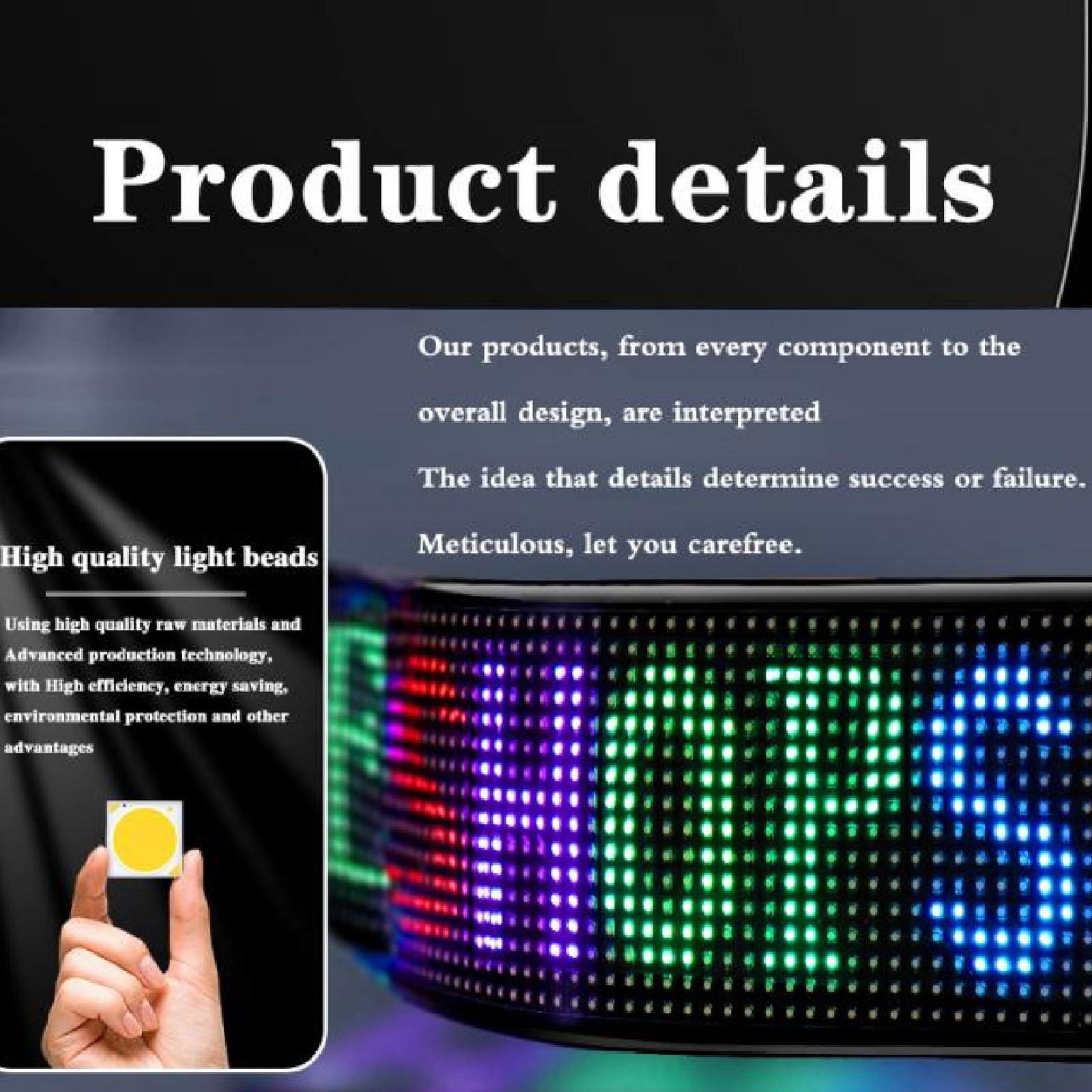 LED Car Sign Professional 13.7×4.0inch Thin Waterproof Scrolling Programmab IFZL
