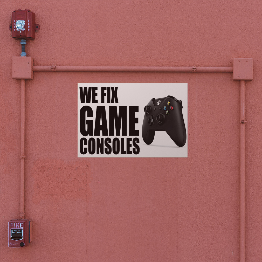 Decal Stickers We Fix Game Consoles Advertising Printing Vinyl Store Sign Label