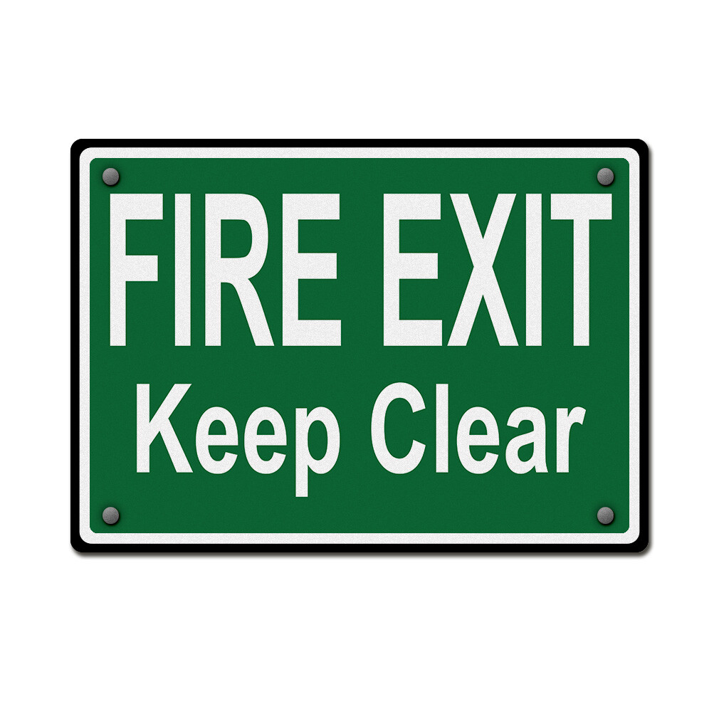 Horizontal Metal Sign Fire Exit Keep Clear A Weatherproof Street Signage