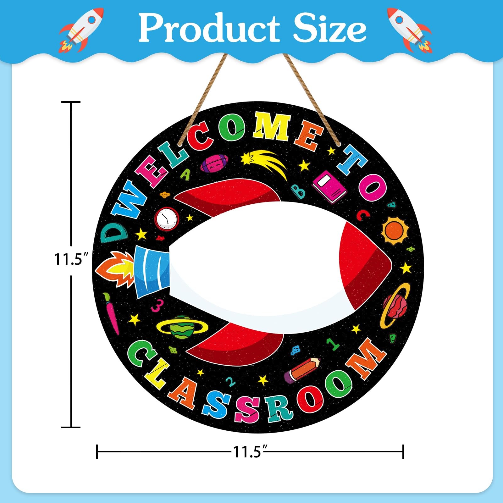 D24TIME Teacher Door Sign for Classroom – 11.5″ Personalized Welcome Sign for…
