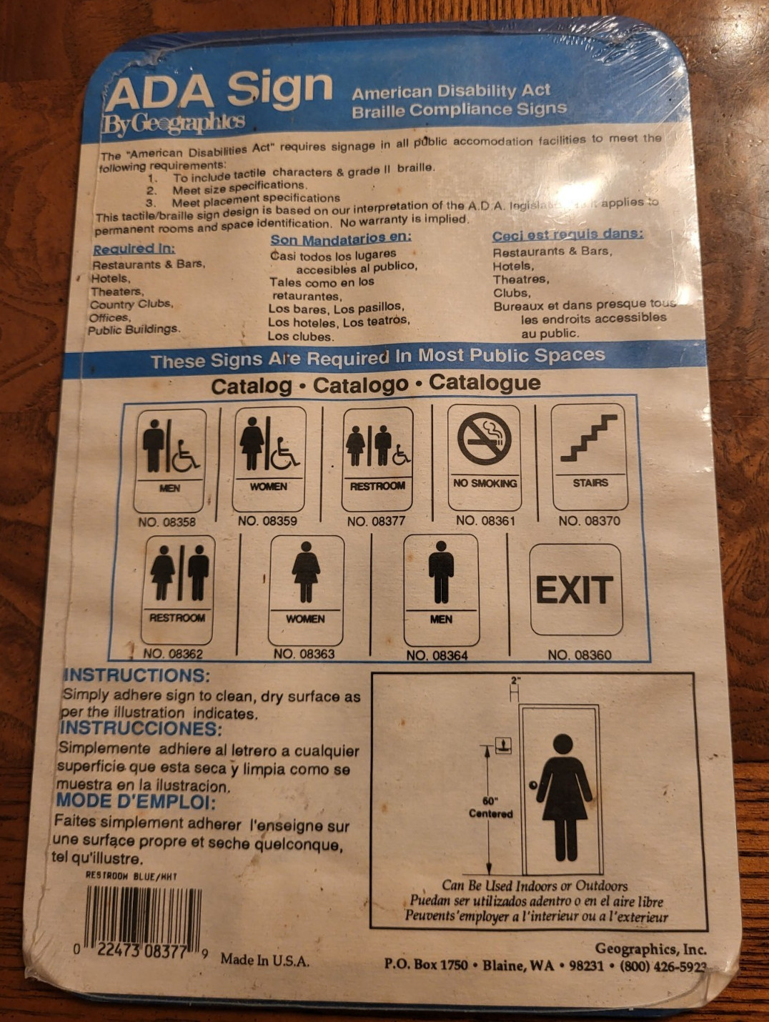 ADA Handicap Accessible Women & Men Restroom Sign With Braille, Size 9″ x 6″