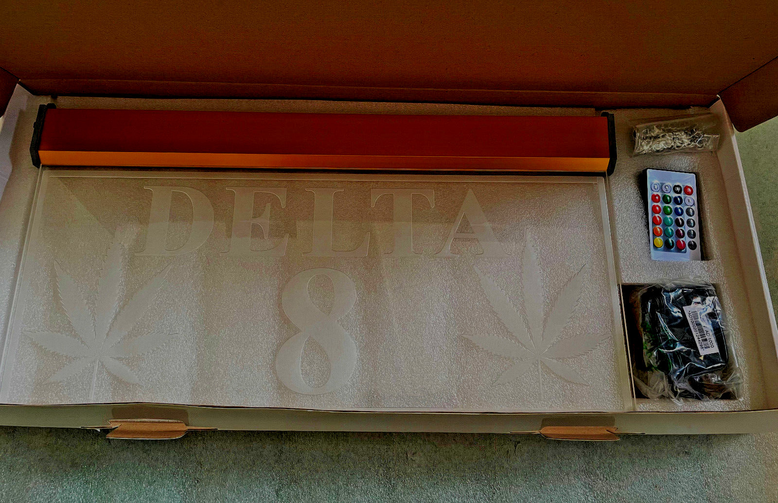 DELTA 8 THC CANNABIS CBD LED LIGHT SIGNS NEON OPEN SHOP DISPLAY LARGE 10″X20″