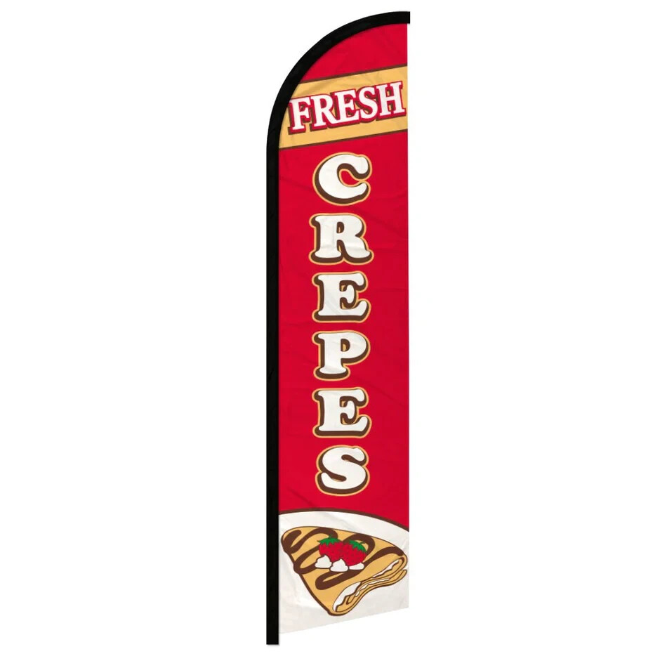 Crepes Windless Full Sleeve Advertising Crepes Fair Food Truck Banner Flag