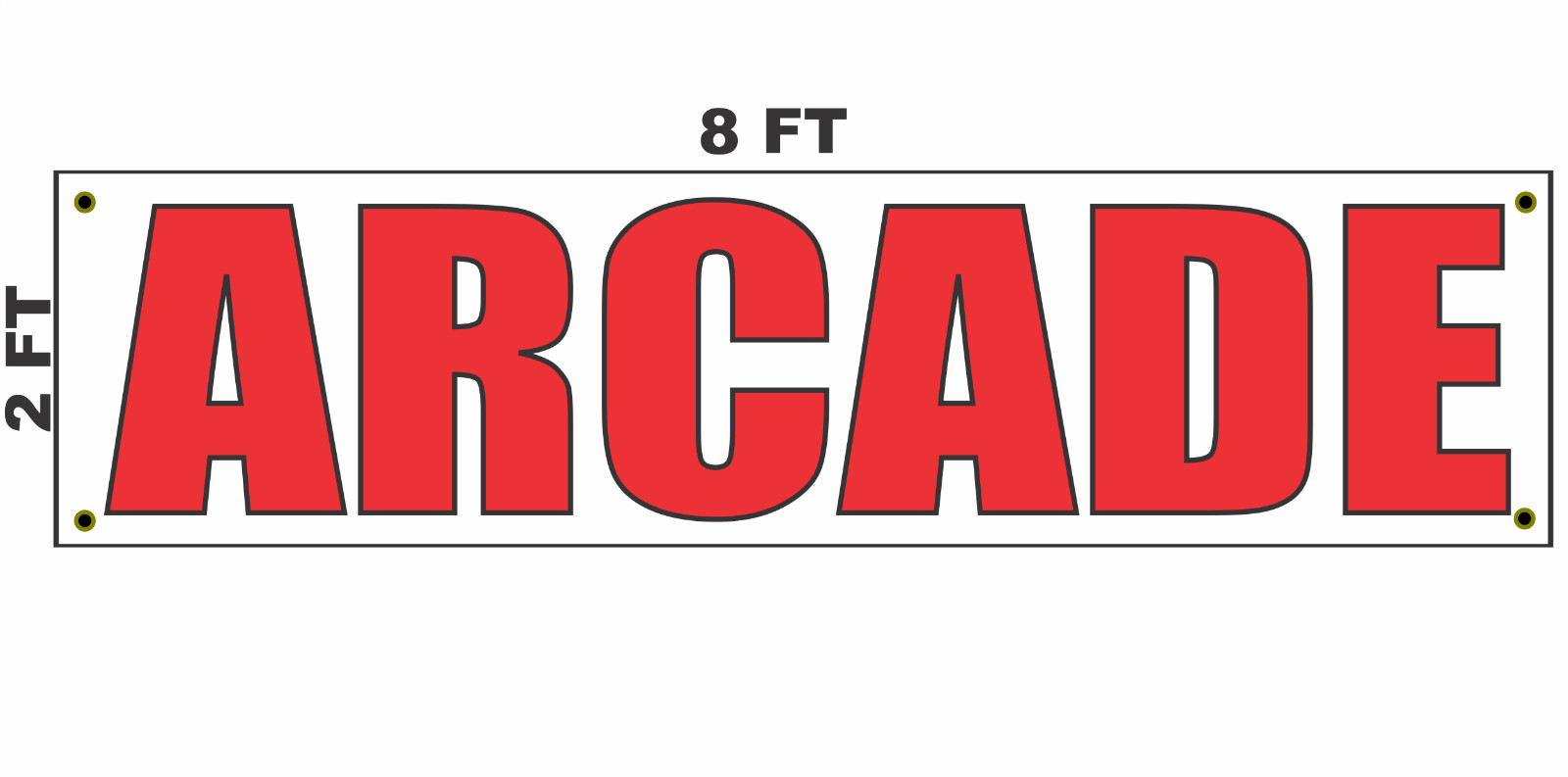 2×8 ARCADE Banner Sign for Business Shop Store Front Game Room