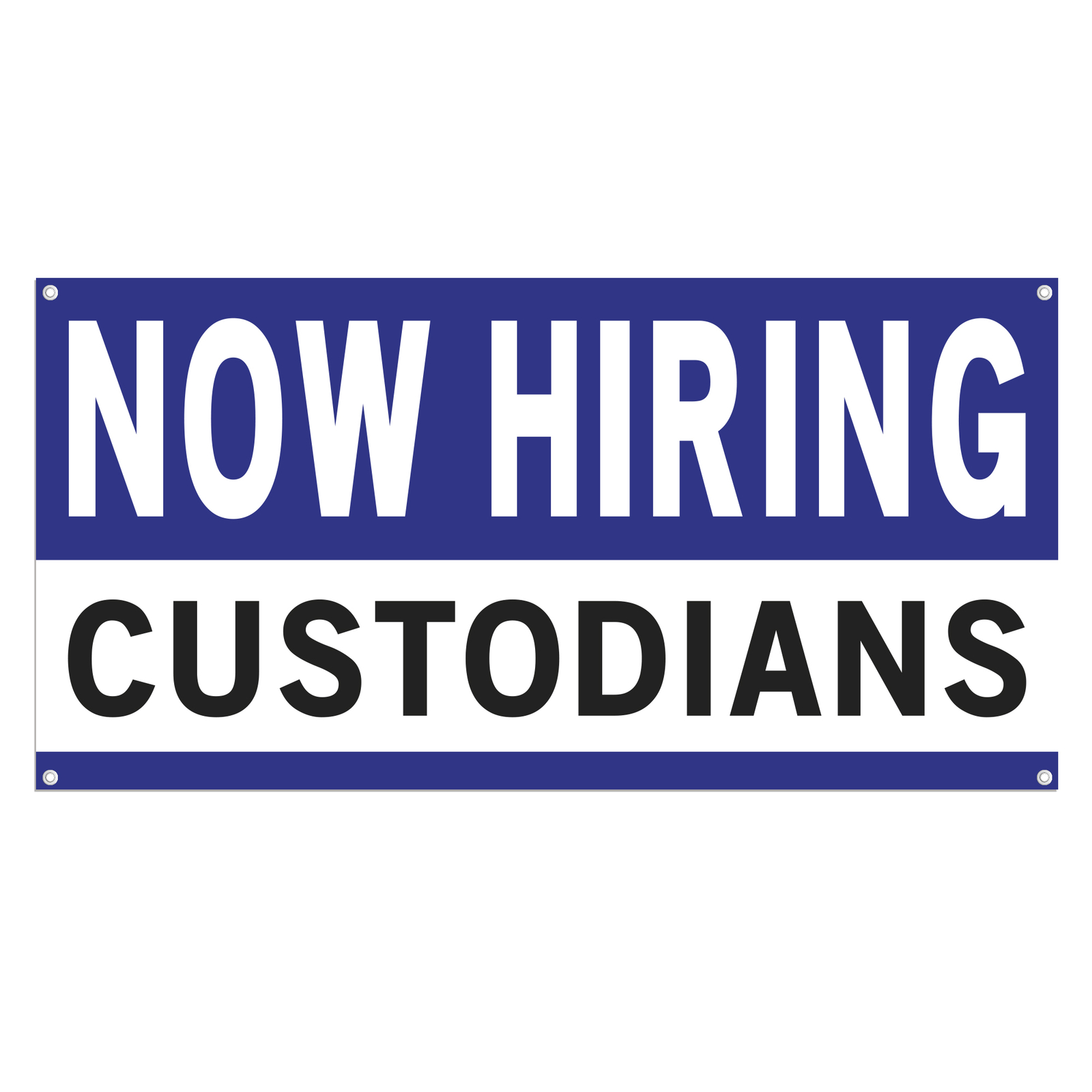Now Hiring Custodians 13 oz Heavy Duty Vinyl Banner Jobs Available Custodial